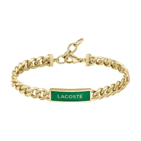 Bracelet Homme Lacoste Fence - 2040323 Acier Doré, Vert Ajustable Circonference Interieure 190 Mm | 3 Suisses