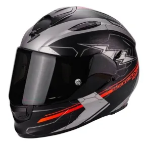 CASQUE INTEGRAL SCORPION EXO-510 AIR CROSS NOIR MAT ARGENT ROUGE FLUO