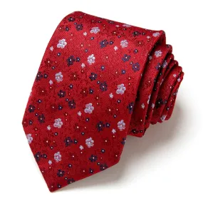 Cravate Fleurs Rouge et Bleu CV00001