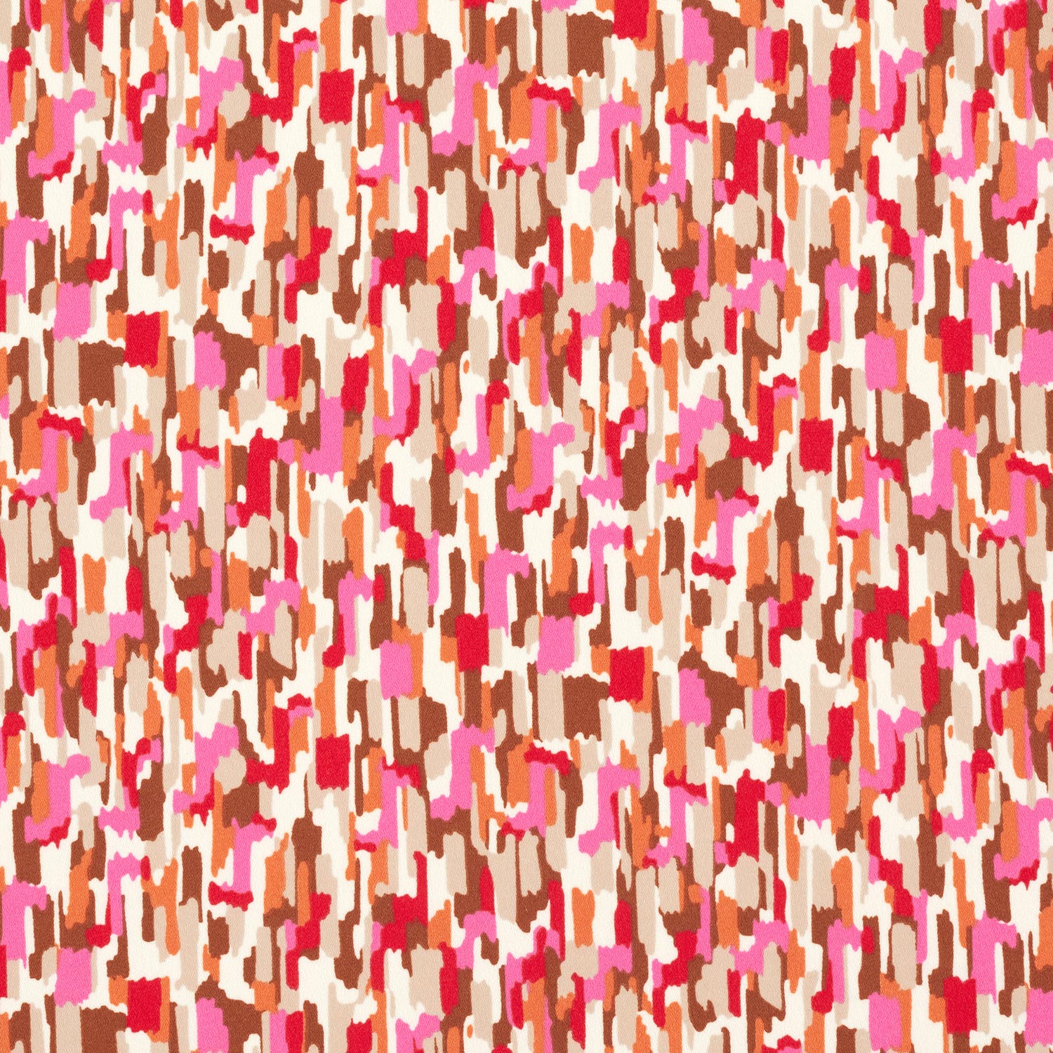 Crêpe Coups de pinceau – rose vif/beige foncé