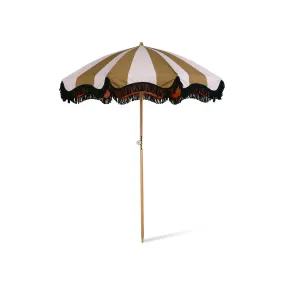 HK Living Parasol vintage avec franges - Moutarde/Nude