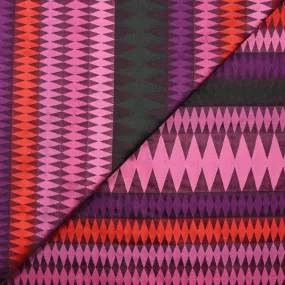 Jacquard de polyester carnaval rose, violet et rouge